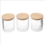 5five set 3 tegle sa poklopcem 8,5x10,5 staklo drvo 202525 | ePonuda.com
