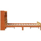  Knjižna postelja brez vzmetnice vošč. rjava 135x190 cm borovina, (21653630) | Shoptok.si
