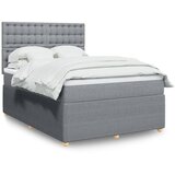 vidaXL Krevet box spring s madracem svjetlosivi 140x200 cm od tkanine | shoptok.hr