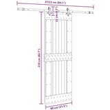 vidaXL Klizna vrata s priborom za montažu 80 x 210 cm masivna borovina | shoptok.hr