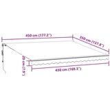 Tenda na ručno uvlačenje antracit i bijela 450 x 350 cm | shoptok.hr