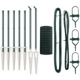 vidaXL Euro ograja s 7 klinastimi stolpi 0.4x10 m Galvanizirano jeklo zeleni Cene
