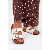 EVENTO Women's Cork Platform Slippers With Buckles White Vesina | shoptok.hr