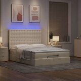  Otomanski krevet s madracem i LED krem 140x190 cm tkanine | shoptok.hr