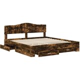  Okvir za krevet s uzglavljem Dimljeni hrast 200 x 200 cm | shoptok.hr