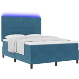  Postelja s pomičnim vzmetenjem in vzmetnico ter LED osvetlitvijo temno modra 160x200 cm žamet, (22050286) | Shoptok.si