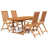  5-dijelni vrtni blagovaonski set od masivnog bagremovog drva 120-170 cm | shoptok.hr