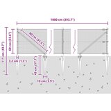 vidaXL zavarena žičana ograda s 7 sidrenih postova siva 0.6x10 m čelik | shoptok.hr