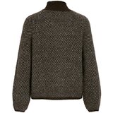 Vila Pulover 'VILORY' temno rjava / bela | Shoptok.si