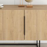 Marckeric Nizka komoda v hrastovem dekorju v naravni barvi 150x80 cm Titan – | Shoptok.si