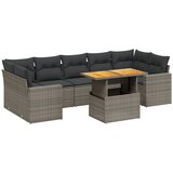 Maison Chic Seti vrtnega pohištva - Vrtna garnitura - Vrtni pohištvo set 8-delna z blazinami siv poli ratan, (21798328) | Shoptok.si