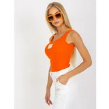 Fashion Hunters Orange OCH BELLA ribbed cotton top