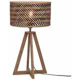 Good&Mojo Črna/v naravni barvi namizna svetilka z bambusovim senčnikom (višina 53 cm) Java –