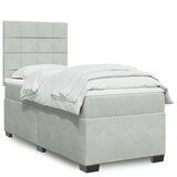 Maison Chic Box spring postelja - Vzmetna postelja z vzmetnico svetlo siva 80x200 cm žamet SL10618, (21904857) | Shoptok.si