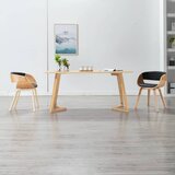  Blagovaonske stolice 2 kom crne savijeno drvo i umjetna koža | shoptok.hr