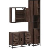  3-dijelni set kupaonskog namještaja boja smeđeg hrasta drveni | shoptok.hr