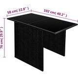  3-dijelni bistro set od poliratana s jastucima crni | Eponuda.ba