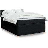 vidaXL Box spring postelja z vzmetnico črna 140x200 cm blago | Shoptok.si