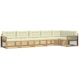 vidaXL Zunanja garnitura za sedenje 6 pcs Bela in krem Poliester, (5000281405) | Shoptok.si