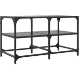  Stolić za kavu s crnom staklenom površinom 78,5x40x45 cm čelik | shoptok.hr