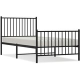  Metalni okvir kreveta uzglavlje i podnožje crni 90x190 cm | Eponuda.ba