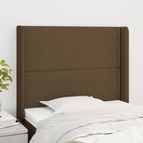  Uzglavlje s ušima tamnosmeđe 103x16x118/128 cm od tkanine | shoptok.hr