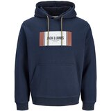 Jack & Jones Sweater majica 'JJHAYATO' mornarsko plava / smeđa / bijela Cijene