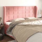  Uzglavlje s ušima ružičasto 203x23x118/128 cm baršunasto | shoptok.hr