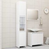 Furnova Kopalniško pohištvo 3 kosi visok sijaj bele barve iverna pl., (21945910) | Shoptok.si