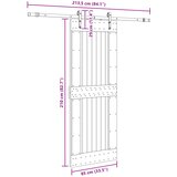  Klizna vrata NARVIK Prirodna i crna 85 x 210 cm (213,5 cm) | shoptok.hr