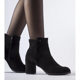 Gemre Black eco-suede ankle boots with low block heel Risano | Shoptok.si