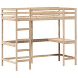 Krevet na kat s radnim stolom 90 x 200 cm od masivne borovine | Eponuda.ba