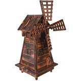  Drvena vrtna vjetrenjača, rotirajuća, ukrasna tamna 110 cm | shoptok.hr