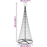 vidaXL LED božićno drvce Šareni 138.5 x 138.5 x 399 cm Metal | shoptok.hr