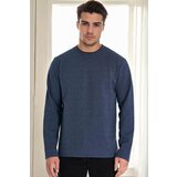 Dewberry 40222 Double Crew Neck Mens Sweatshirt-INDIGO Cene