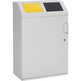 eurokraft pro Omara za zbiranje surovin, prostornina 2 x 50 l, svetlo siva RAL 7035 | Shoptok.si