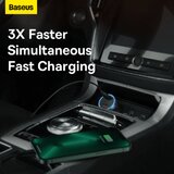 Baseus Golden Contactor Pro avtopolnilec CGJP010013 adapter 1 x USB-A in 2x Type C PD 65W 3,0 QC - moder | Shoptok.si