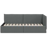 vidaXL Kotna postelja z vzglavjem Temno siva 90 x 200 cm blago | Shoptok.si