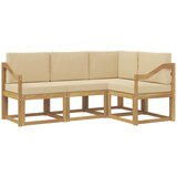 vidaXL Zunanja garnitura za sedenje z blazino 4 pcs Bela in bež, (5000281904) | Shoptok.si