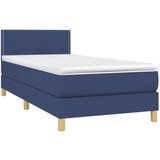  Box spring postelja z vzmetnico moder 80x200 cm blago | Shoptok.si