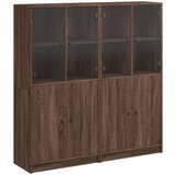 Maison Chic Knjižna omara - Knjižni regal z vrati rjavi hrast 136x37x142 cm inženirski les, (21725850) Cene