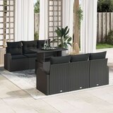  Vrtna garnitura - 4-dijelni set vrtnih sofa s jastučićima crni poli ratan | shoptok.hr
