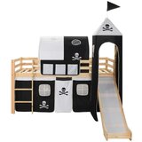  Otroški pograd s toboganom in lestvijo borovina 97x208 cm, (20787667) | Shoptok.si