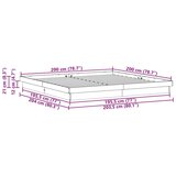  Okvir za krevet Bijelo 200 x 200 cm Čvrsto borovo drvo | shoptok.hr