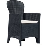 Maison Chic Vrtni stoli - Stol za vrt z blazino iz plastike 2 kosa antracitni videz ratana JS2560, (21876421) | Shoptok.si