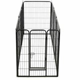  Ograda za pse s 8 ploča od čelika 80 x 100 cm crna | shoptok.hr