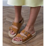 D/CEO Brown flat sandals with buckles on straps Sendi | Shoptok.si
