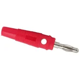 Banana konektor gumiran, max. 3 mm kabli rdeč