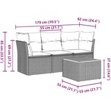  4-dijelni set vrtnih sofa od poliratana s jastucima sivi | shoptok.hr