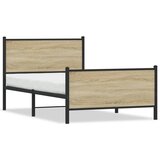 vidaXL Kovinski posteljni okvir z vzglavjem in vznožjem 100x200 cm | Shoptok.si